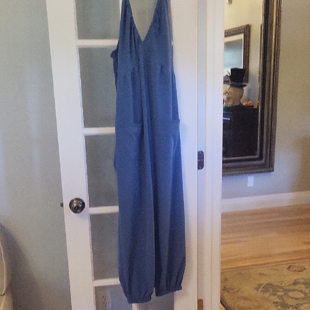 Women's Blue Comfy Jumpsuit With Pockets Sixe XL